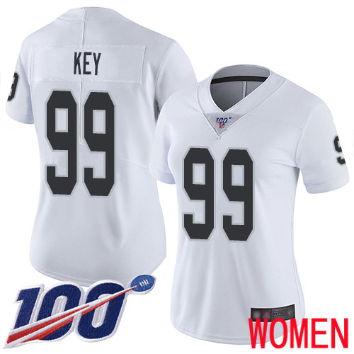 Oakland Raiders Limited White Women Arden Key Road Jersey NFL Football #99 100th Season Vapor Jersey->women nfl jersey->Women Jersey